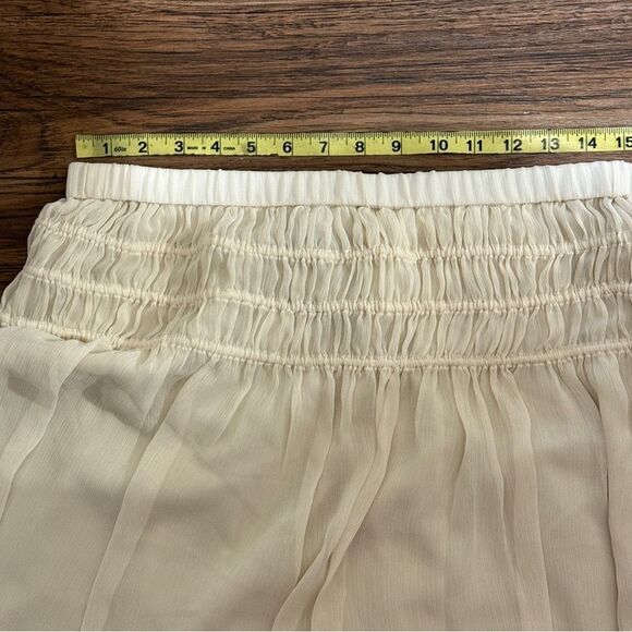 NWT Banana Republic Petite Ruched Mini Fit-And-Flare Skirt Cream M Petite - Picture 6 of 10